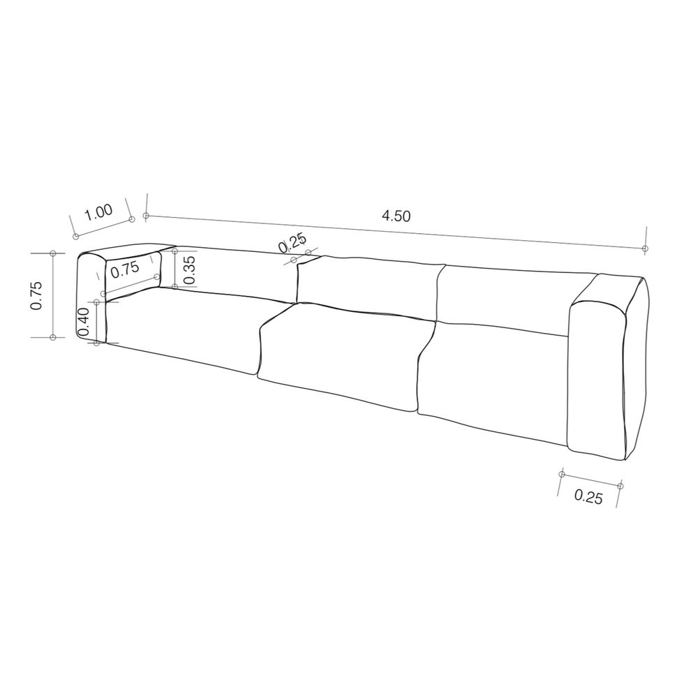 Lawn sofas - Modular sofa - Removable 5/6 seater cover - Striped linen - MX HOME