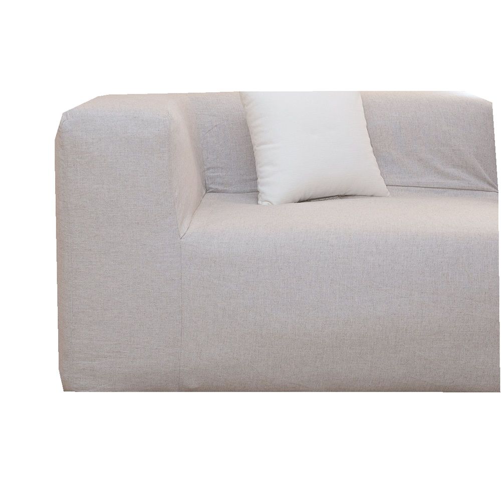 Lawn sofas - Modular corner sofa - Removable 5/6 seater cover - Natural linen - MX HOME