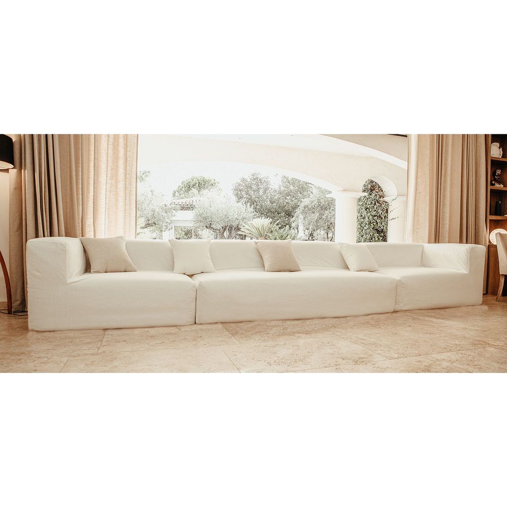 Lawn sofas - Modular sofa - Removable 5/6 seater cover - Washed cotton - MX HOME