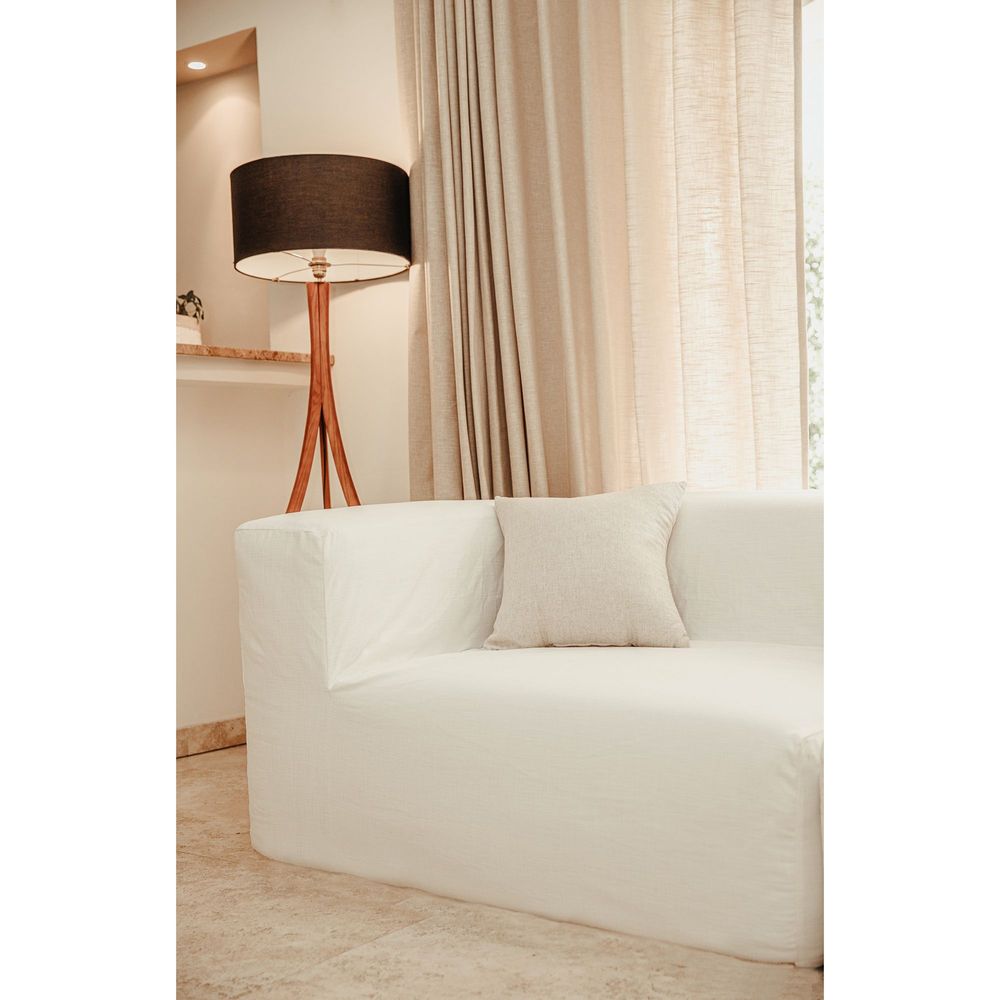 Lawn sofas - Modular sofa - Removable 3-seater cover - White washed cotton - MX HOME