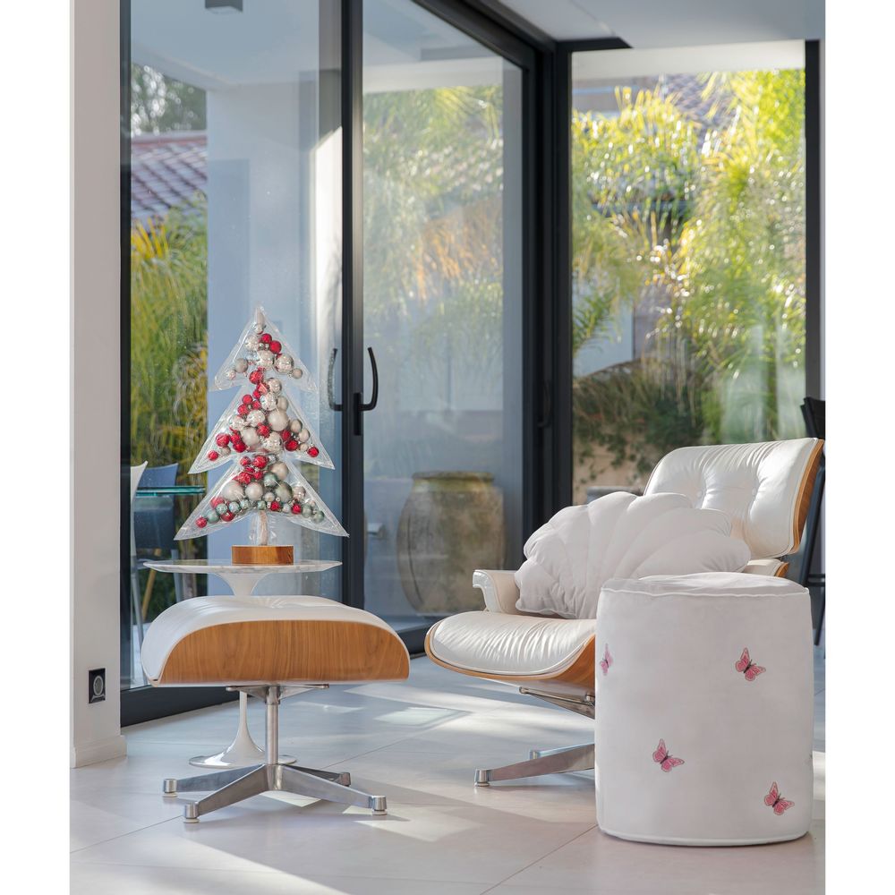 Autres décorations de Noël - Sapin de noël transparent avec boules de noêl rouge 70cm - MX HOME