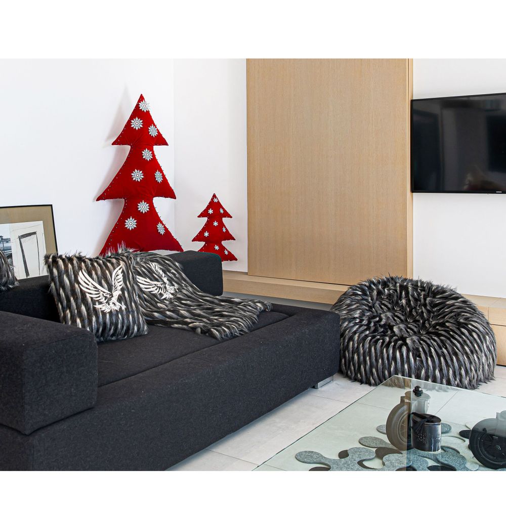 Other Christmas decorations - Luminous Christmas tree in red velvet with silver snowflakes 70cm - MX HOME