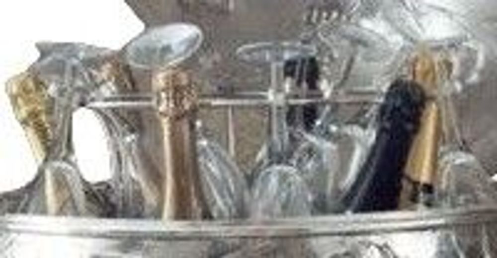 Bols - Seau à champagne 6 bouteilles et 12 flûtes - FRANCO LAPINI 1963