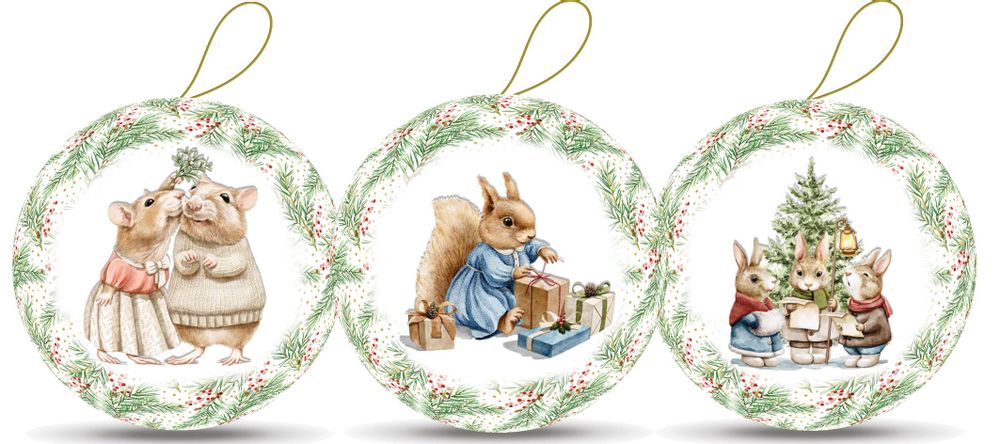 Christmas garlands and baubles - Cardboard Christmas Ornament 10 cm – 'Under the Mistletoe' - NESTLER GMBH FEINKARTONAGEN