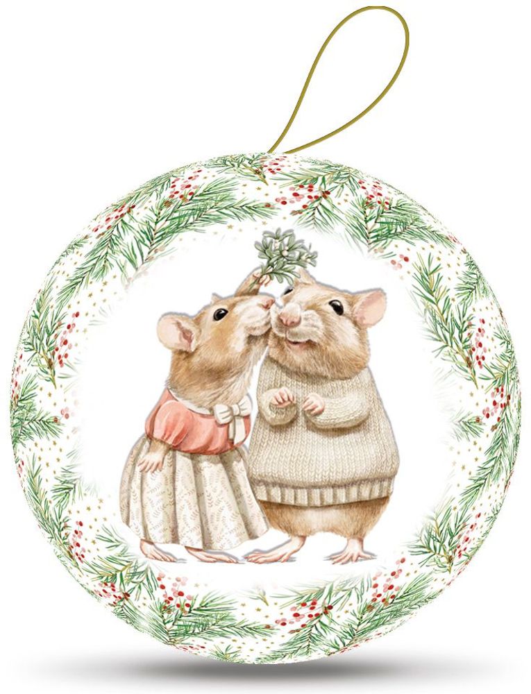 Christmas garlands and baubles - Cardboard Christmas Ornament 10 cm – 'Under the Mistletoe' - NESTLER GMBH FEINKARTONAGEN