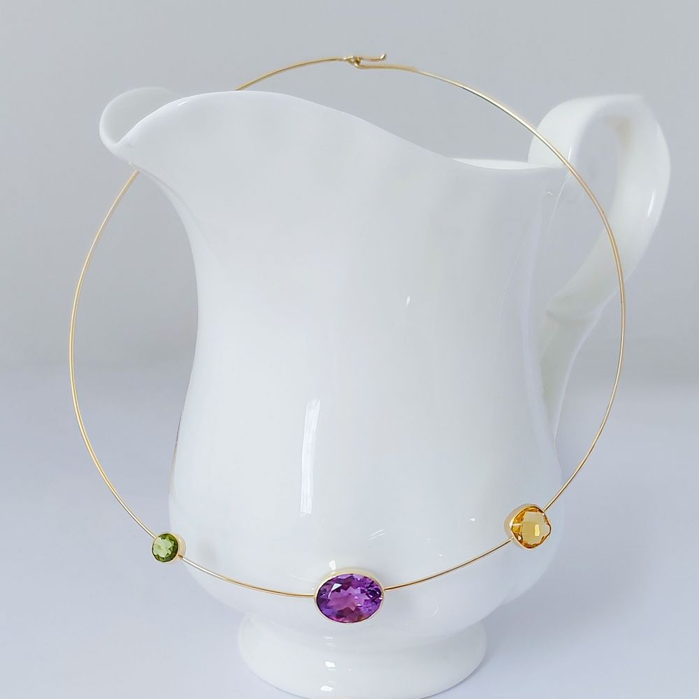 Jewelry - Necklace with amethyst, peridot and citrine "Anne" - WAGNER ARTE