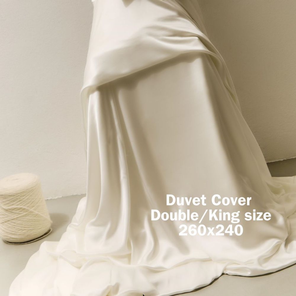 Linge de lit - Housse de couette 100 % soie pour lit double/king size 260 x 240 - T.SILK COLLECTION
