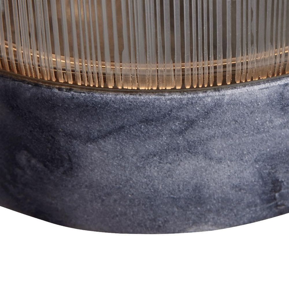 Objets de décoration - Photophore en verre et en marbre sienne noir Maïa - CFOC