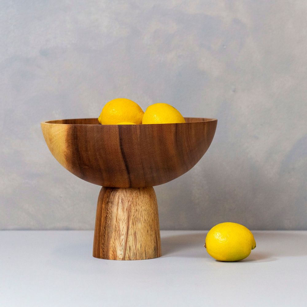 Platter and bowls - Acacia pedestal bowl - KINTA