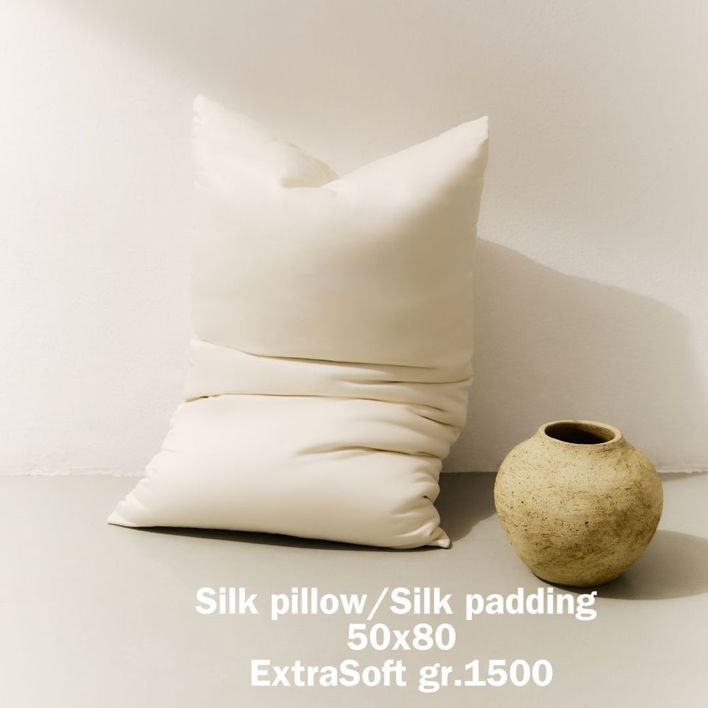 Comforters and pillows - 100% Silk pillow-silk padding 50x80-ExtraSoft gr.1500/padding - T.SILK COLLECTION