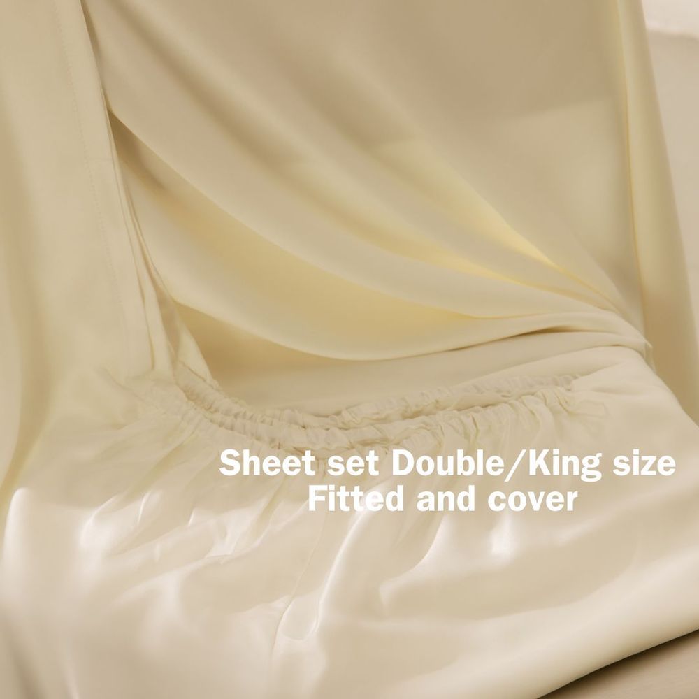Bed linens - 100% Silk Sheet set - Fitted and cover Double/King size - T.SILK COLLECTION