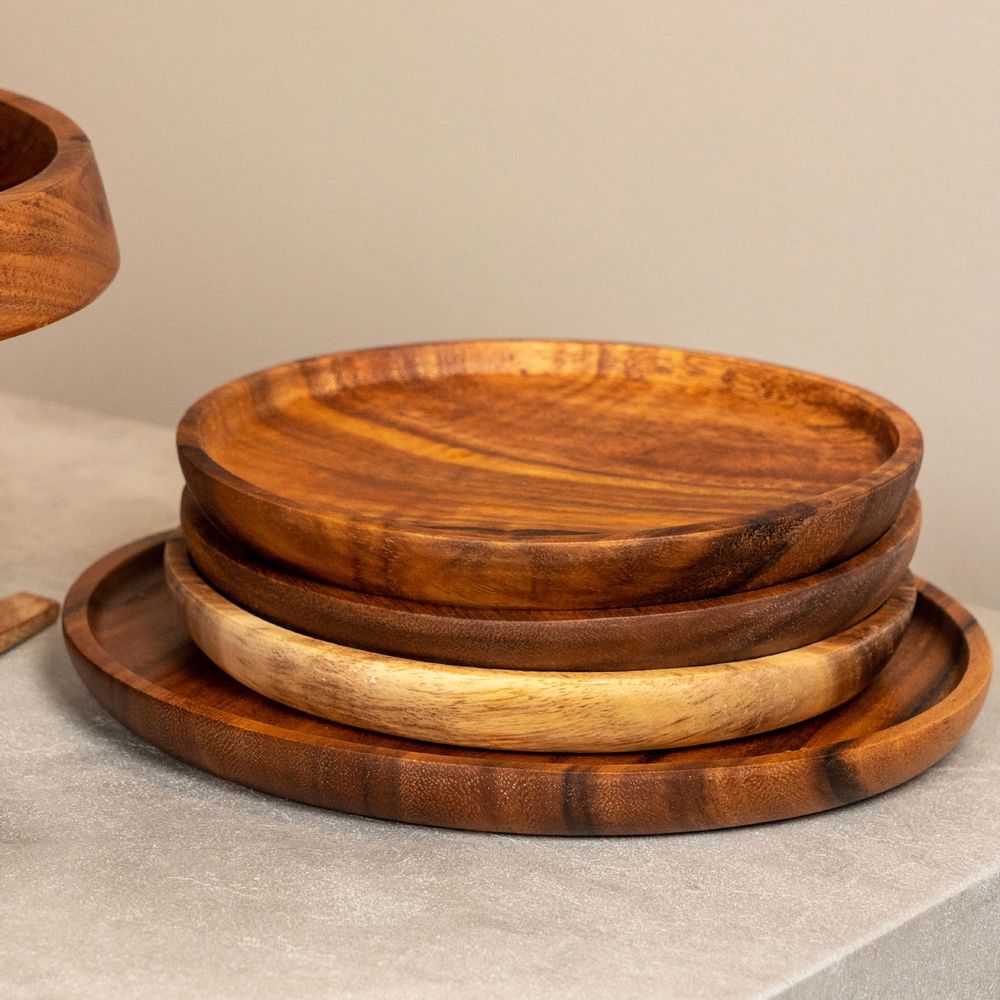 Platter and bowls - Rustic acacia plates - KINTA