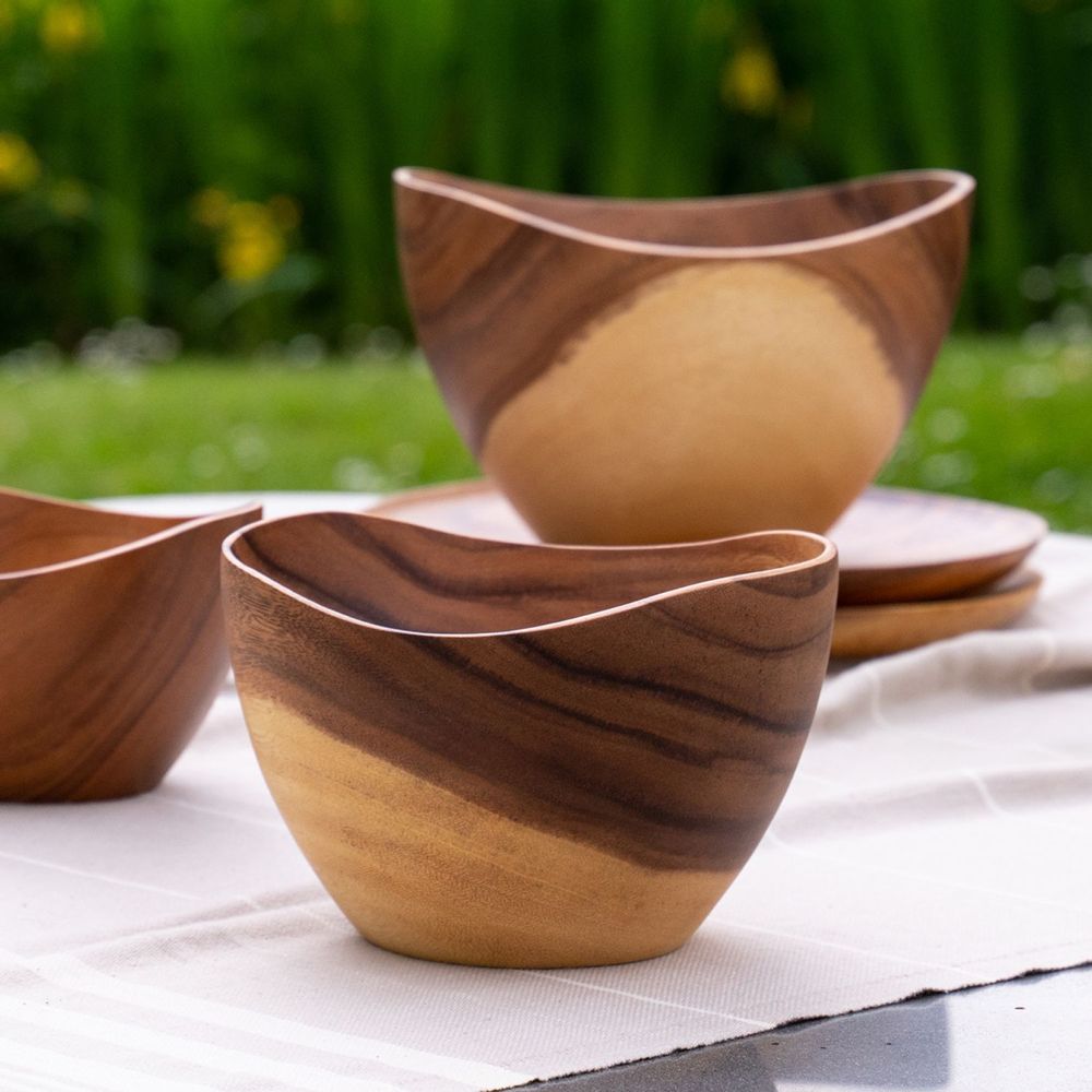 Platter and bowls - Flare acacia bowls - KINTA