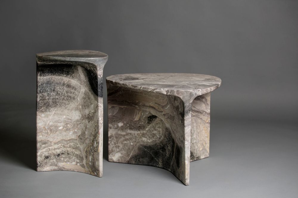 Autres tables  - Table d'appoint en marbre sculpté - FORMAR DESIGN