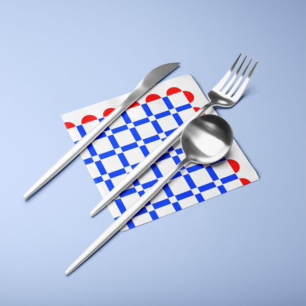 Serviettes - Serviette en papier bleu blanc - ISUWA