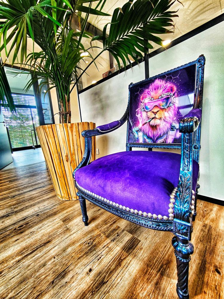 Objets personnalisables - Fauteuil Lion Cyberpunk - LUVI'ART