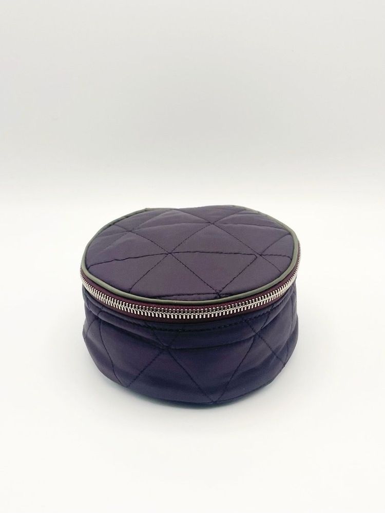 Gifts - Round Zip Jewelry Bag Quilted Purple/Olive - LIPP