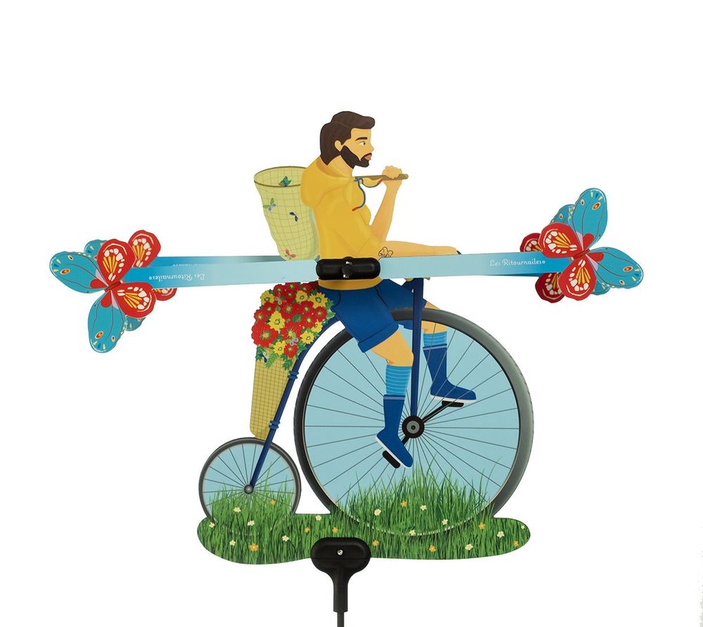 Outdoor decorative accessories - Gabi Cyclette weather vane - LES RITOURNAILES