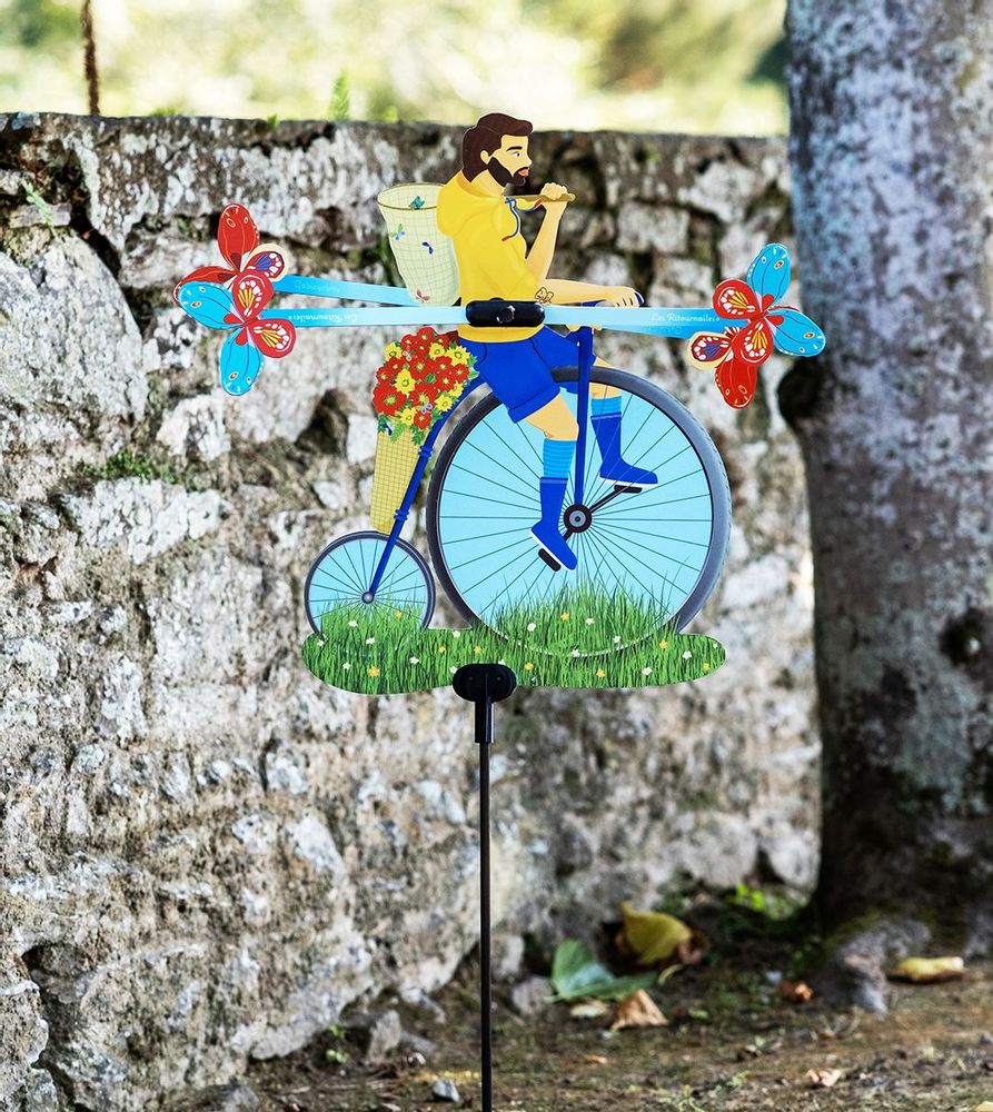 Outdoor decorative accessories - Gabi Cyclette weather vane - LES RITOURNAILES