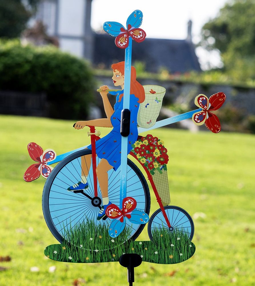 Outdoor decorative accessories - Gabi Cyclette weather vane - LES RITOURNAILES