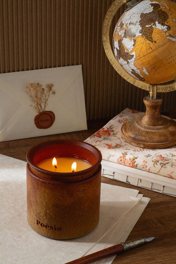 Candles - Signature candle\" Artefact\ " - WITH POESIE