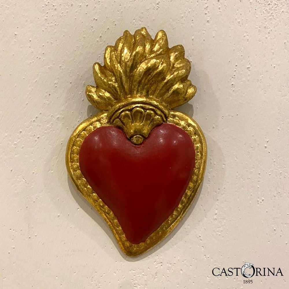 Other wall decoration - Sacred Heart - Hand sculpted wood - hand painted - MEDIUM - CASTORINA 1895