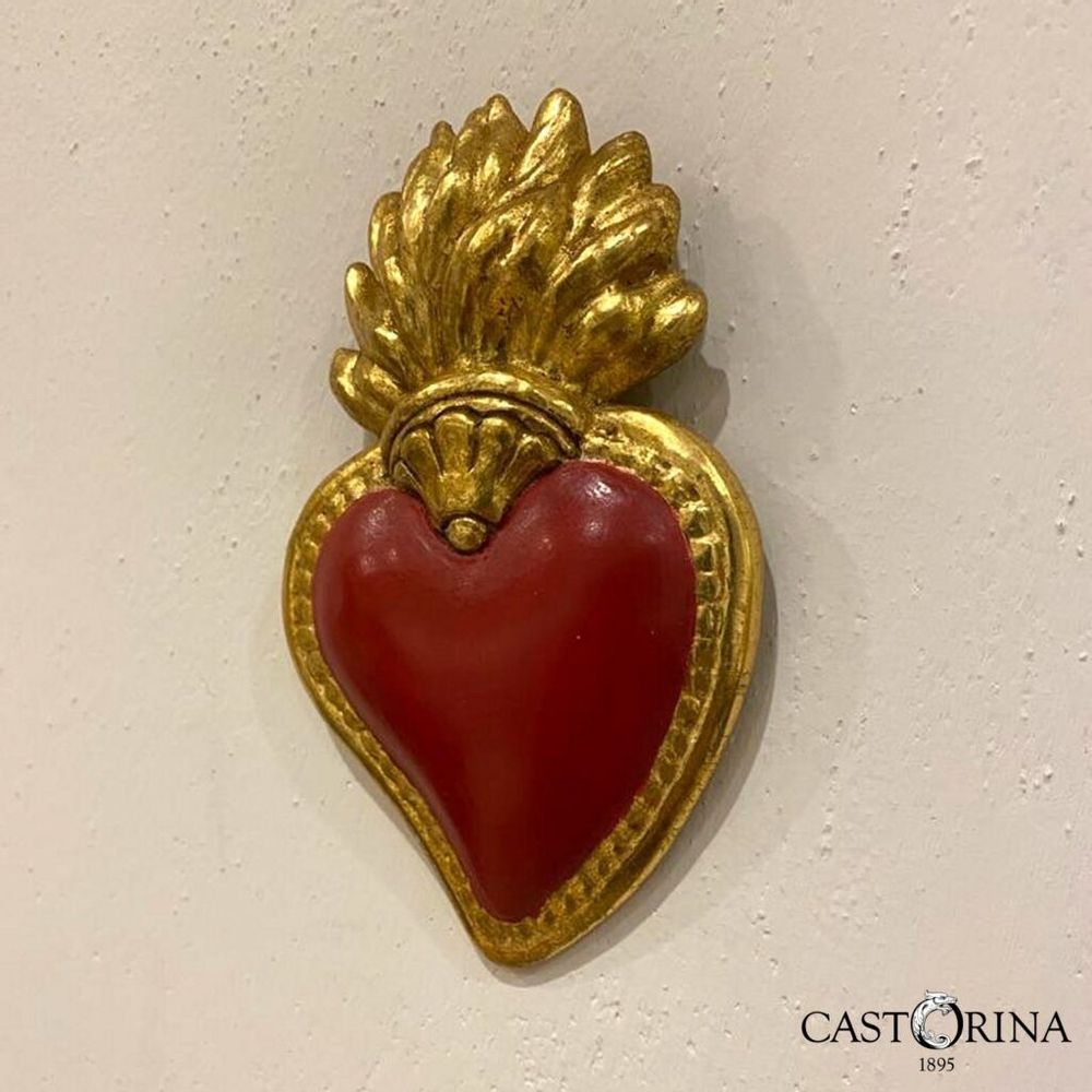 Other wall decoration - Sacred Heart - Hand sculpted wood - hand painted - MEDIUM - CASTORINA 1895