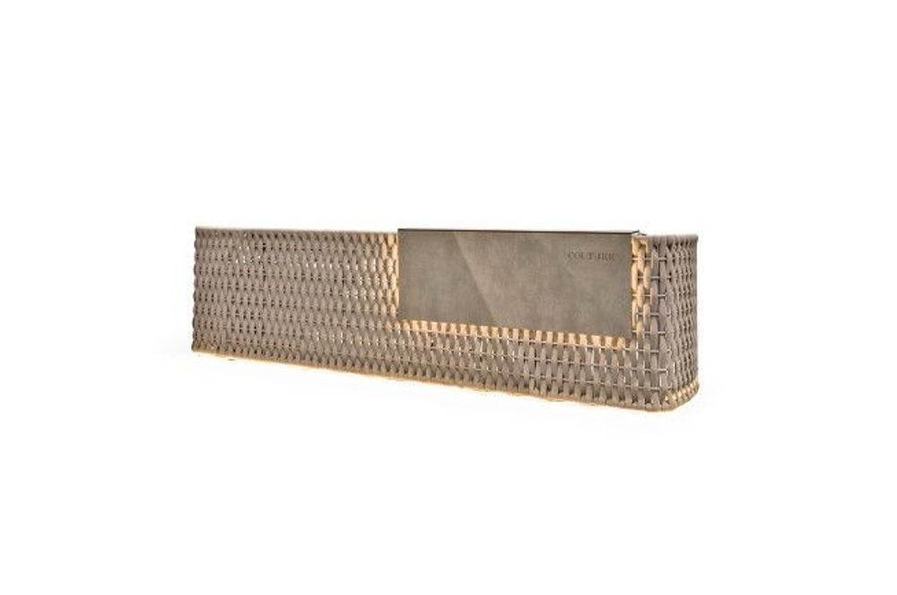 Countertops - LOOP reception counter in greige rope - COUTURE JARDIN