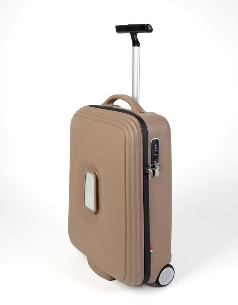 Travel accessories - POP-UP, trolley bags in recycled rubber, color Etruscan Grey - ZOOM BAGS