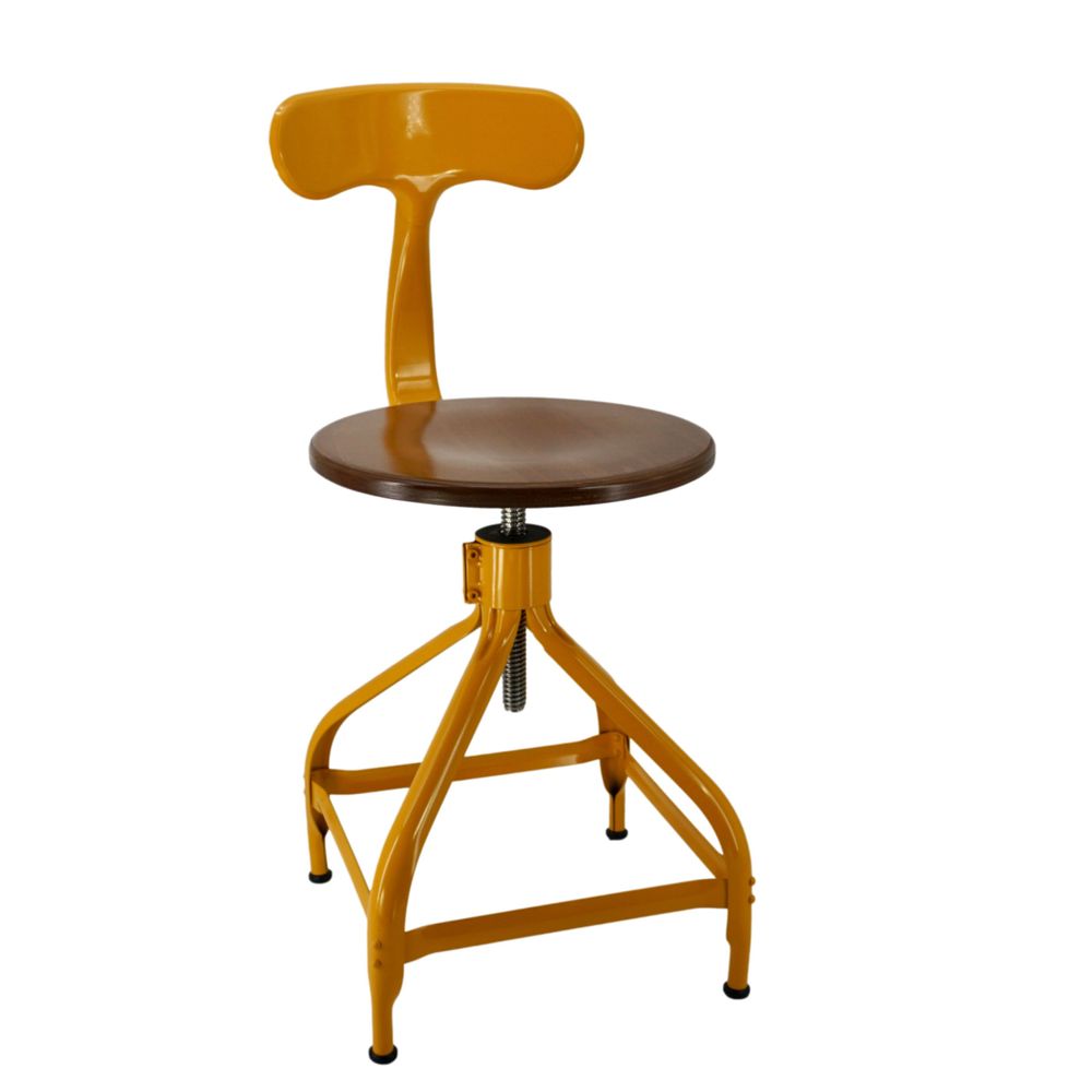 Office seating - Nicolle® “DACTYLO” Adjustable Chair H45/60cm Wood & Metal - NICOLLE CHAISE