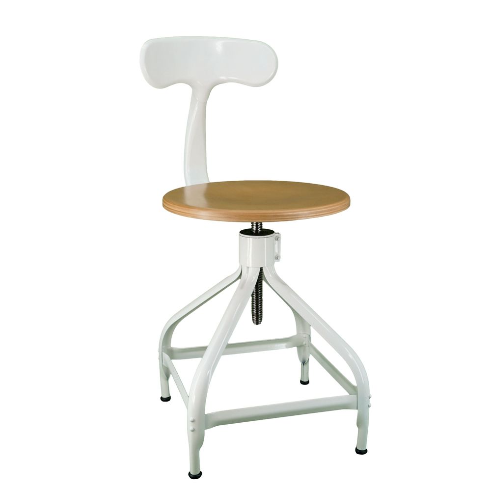 Office seating - Nicolle® “DACTYLO” Adjustable Chair H45/60cm Wood & Metal - NICOLLE CHAISE