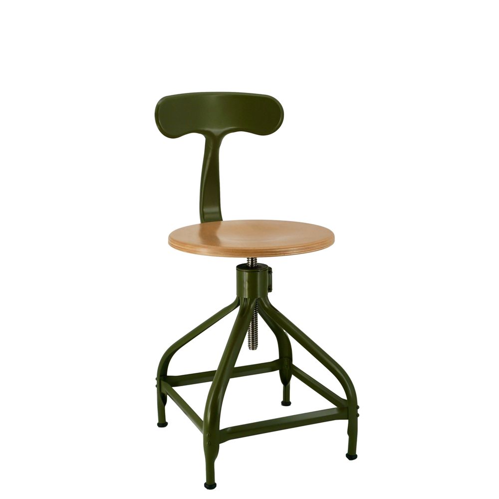 Office seating - Nicolle® “DACTYLO” Adjustable Chair H45/60cm Wood & Metal - NICOLLE CHAISE