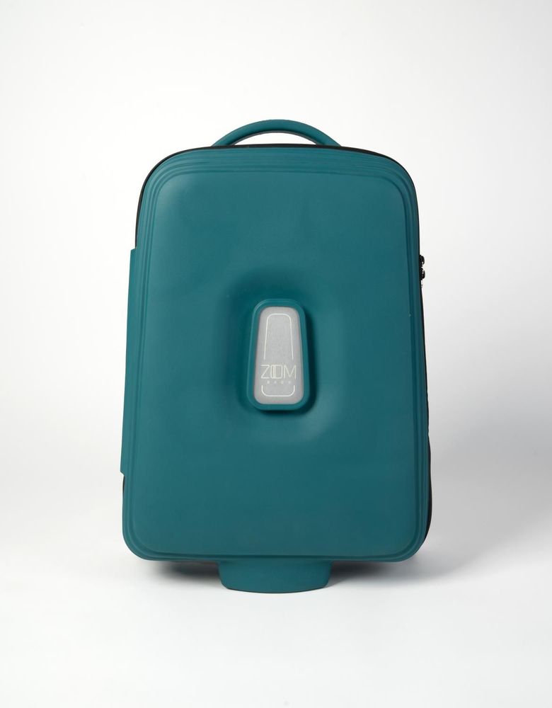 Travel accessories - POP-UP, trolley bags in recycled rubber, color Tourquoise Green - ZOOM BAGS
