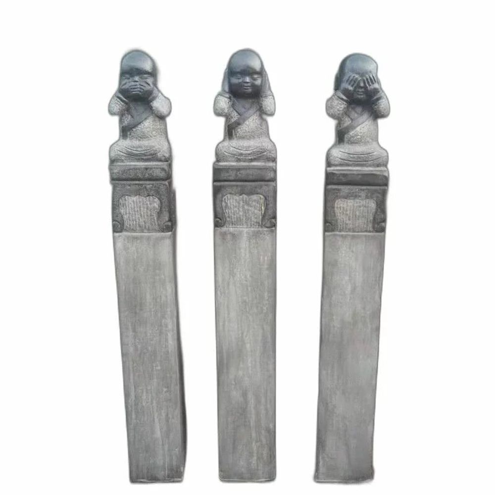 Objets de décoration - Sculpture en pierre - Ne vois aucun mal, n'entends aucun mal, ne dis - PAGODA INTERNATIONAL