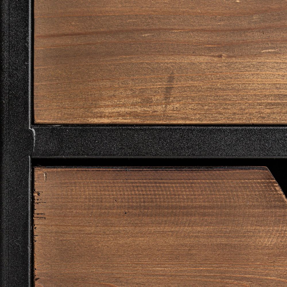 Etagères - Bibliothèque en bois de pin recyclé noir en 160x45x245 cm - VICAL