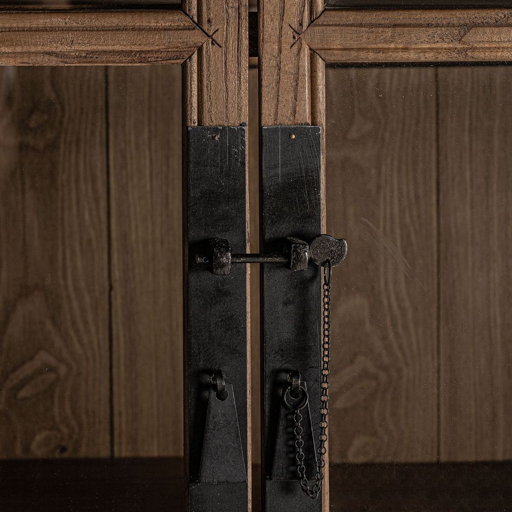 Wardrobe - Showcase in brown elm wood 130x45x175 cm - VICAL