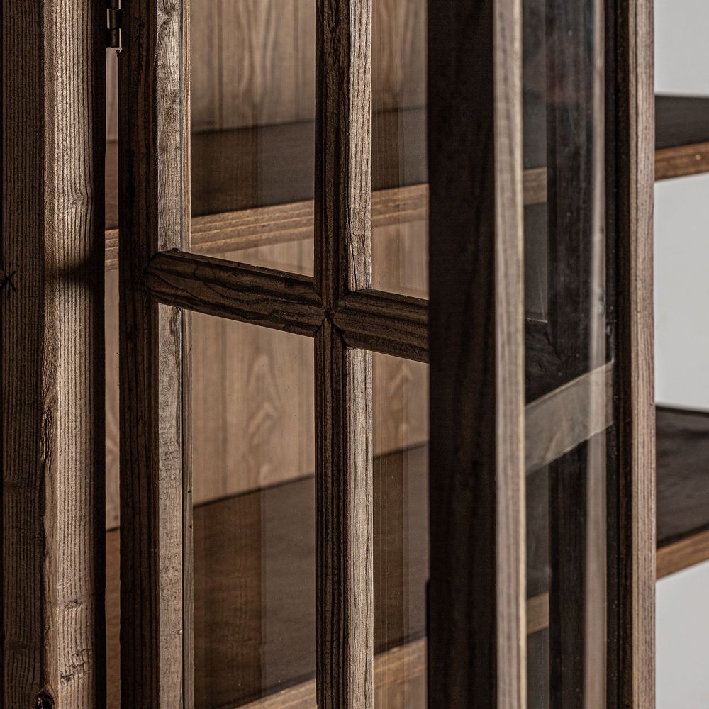 Wardrobe - Showcase in brown elm wood 130x45x175 cm - VICAL