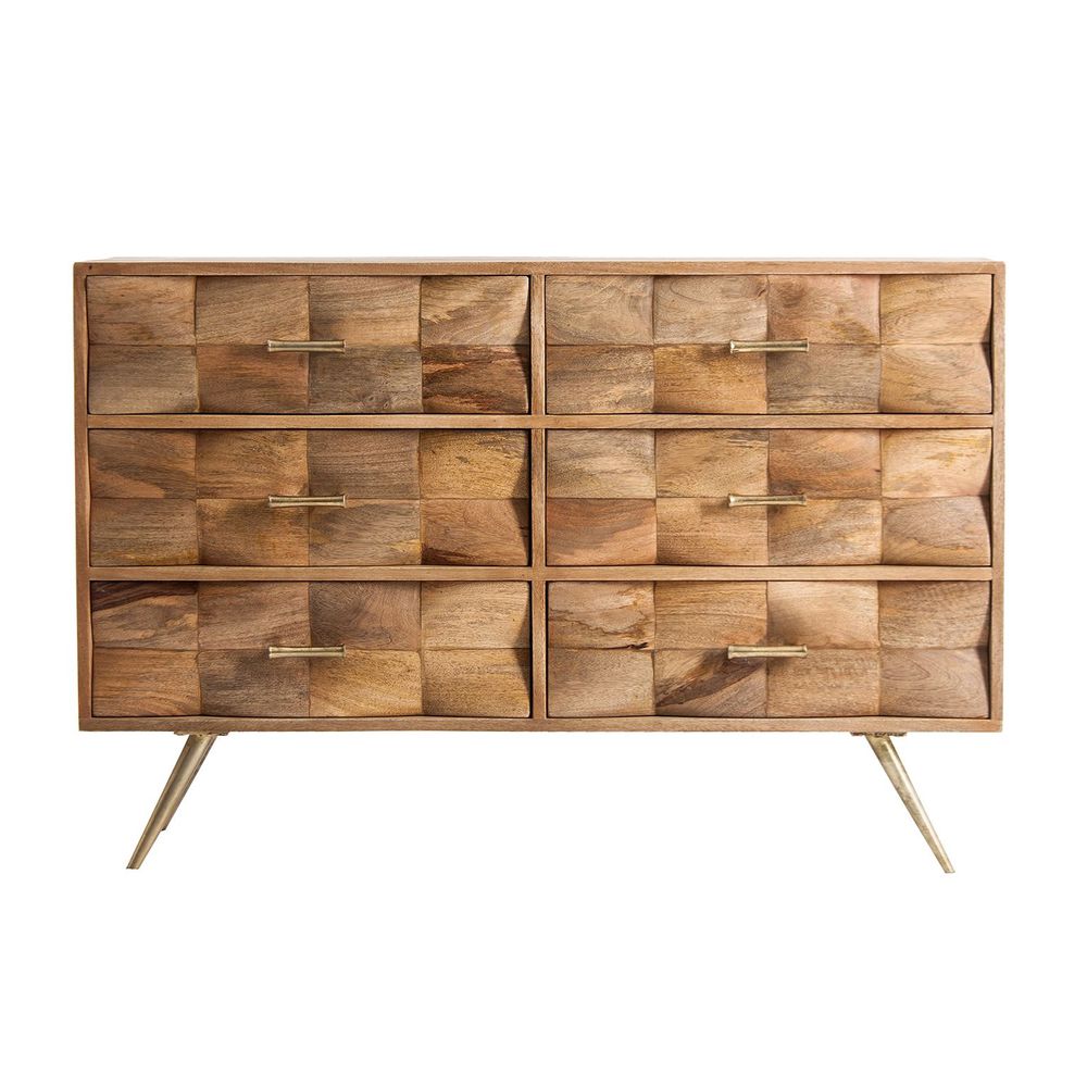 Chests of drawers - Brown iron chest of drawers 120x38x80 cm - VICAL