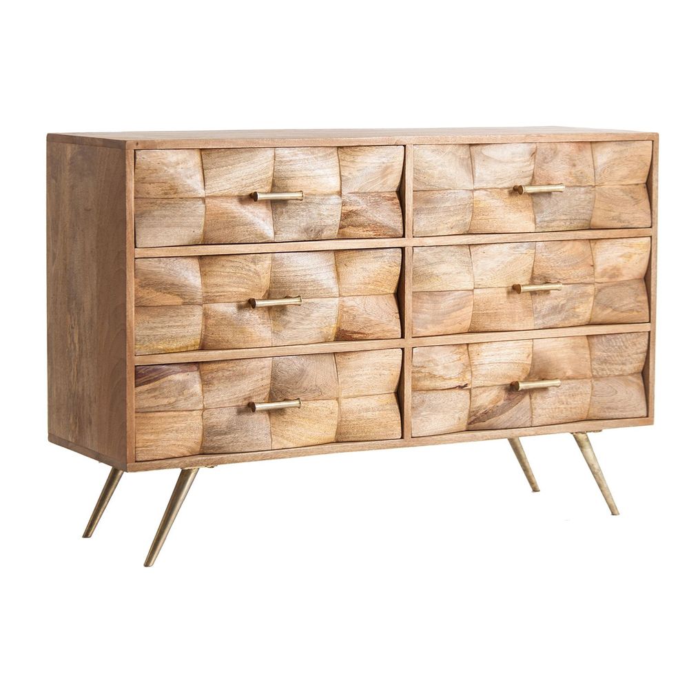 Chests of drawers - Brown iron chest of drawers 120x38x80 cm - VICAL