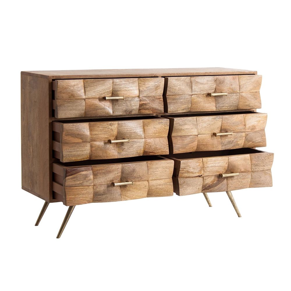 Chests of drawers - Brown iron chest of drawers 120x38x80 cm - VICAL