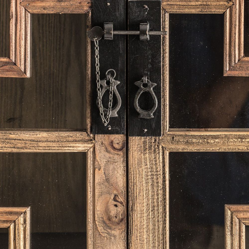 Wardrobe - Brown recycled pine wood display case 90x45x210 cm - VICAL