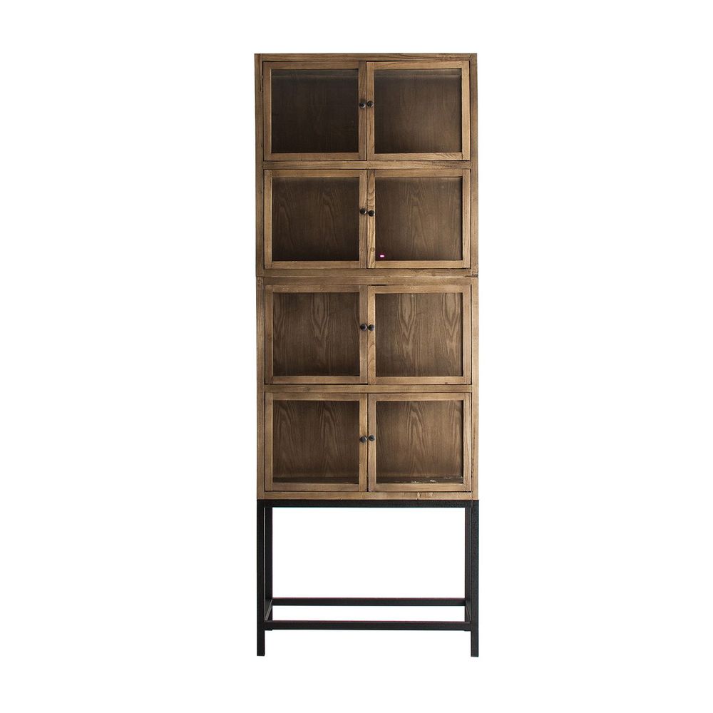 Wardrobe - Modular showcase in brown recycled pine wood 85x40x85 cm - VICAL
