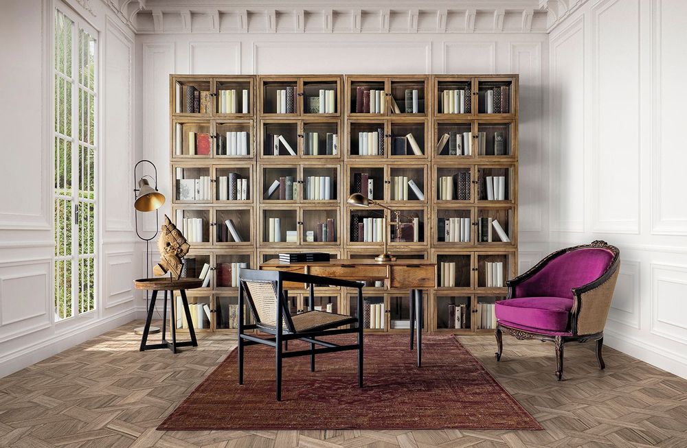 Wardrobe - Modular showcase in brown recycled pine wood 85x40x85 cm - VICAL