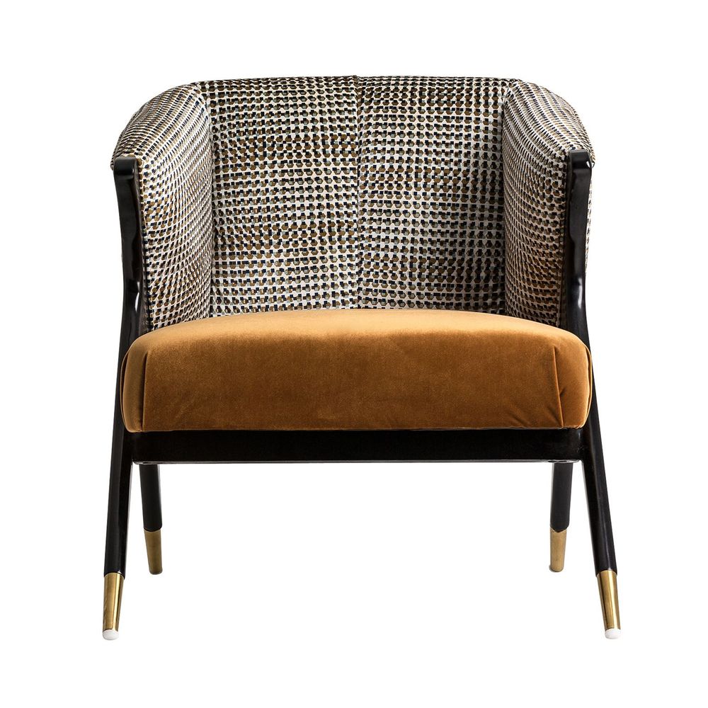 Armchairs - Armchair in ocher pine wood 73x83x80 cm - VICAL
