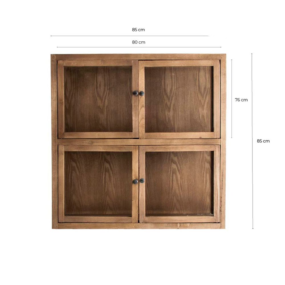 Wardrobe - Modular showcase in brown recycled pine wood 85x40x85 cm - VICAL