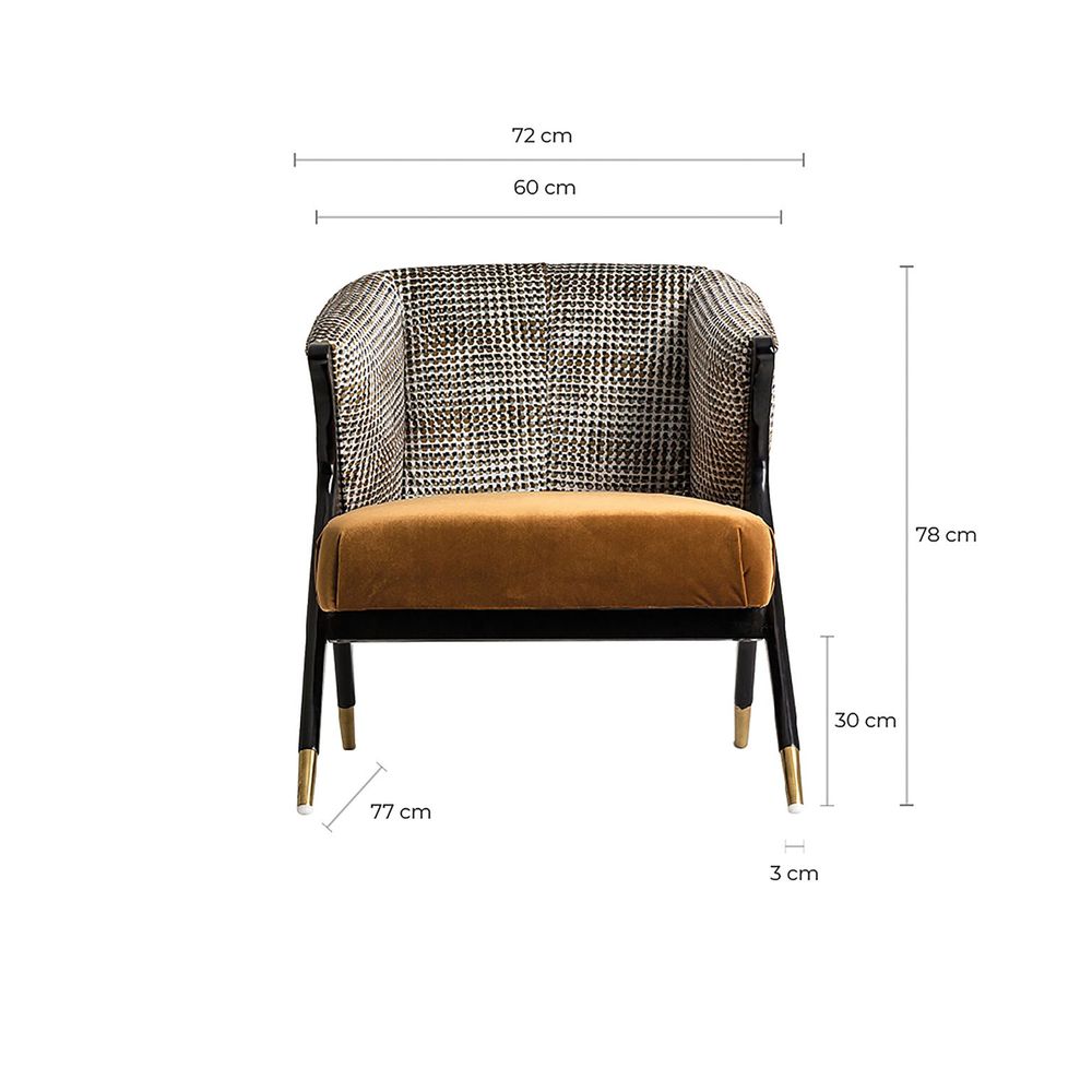 Armchairs - Armchair in ocher pine wood 73x83x80 cm - VICAL