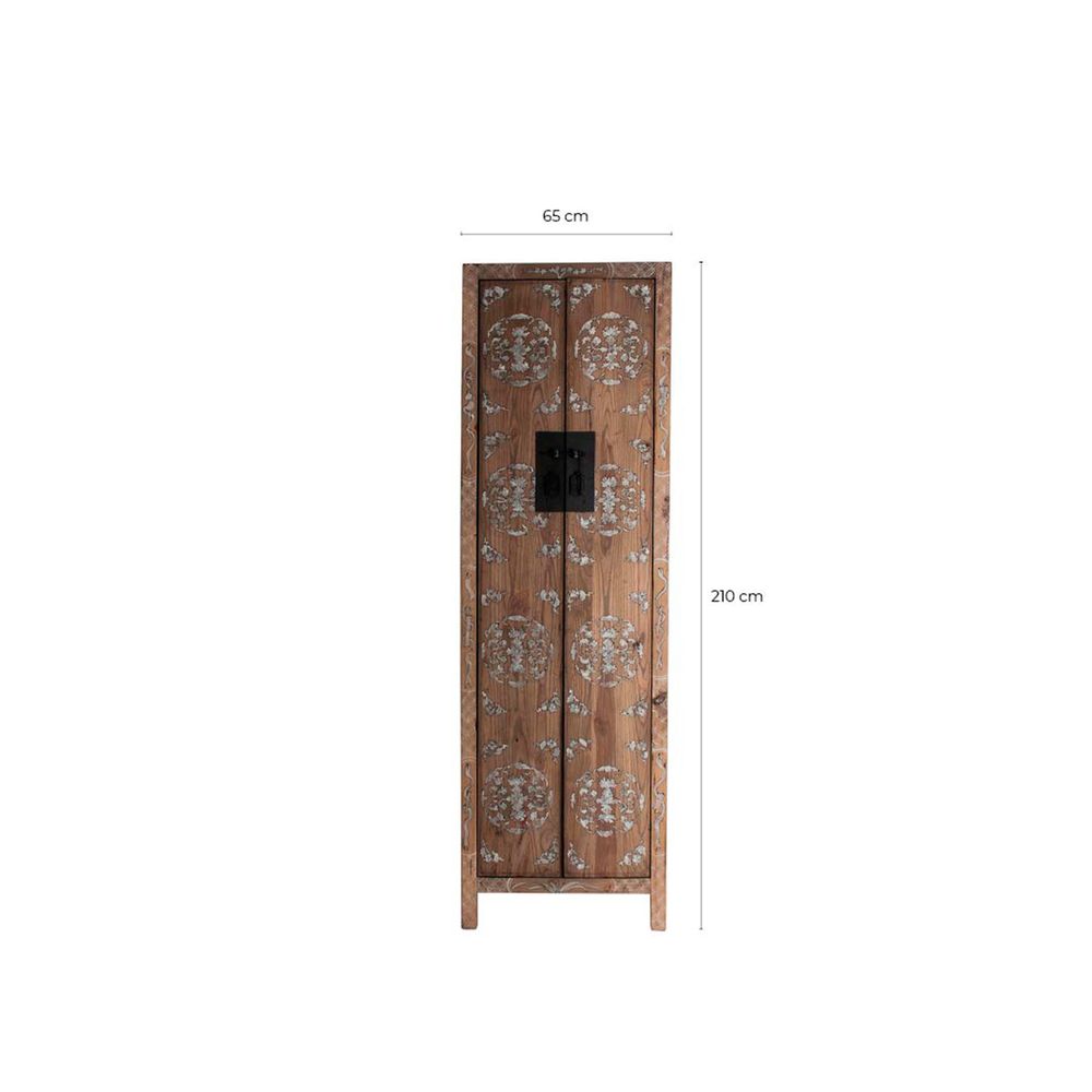Armoires - Armoire en bois de pin recyclé marron 65x45x210 cm - VICAL