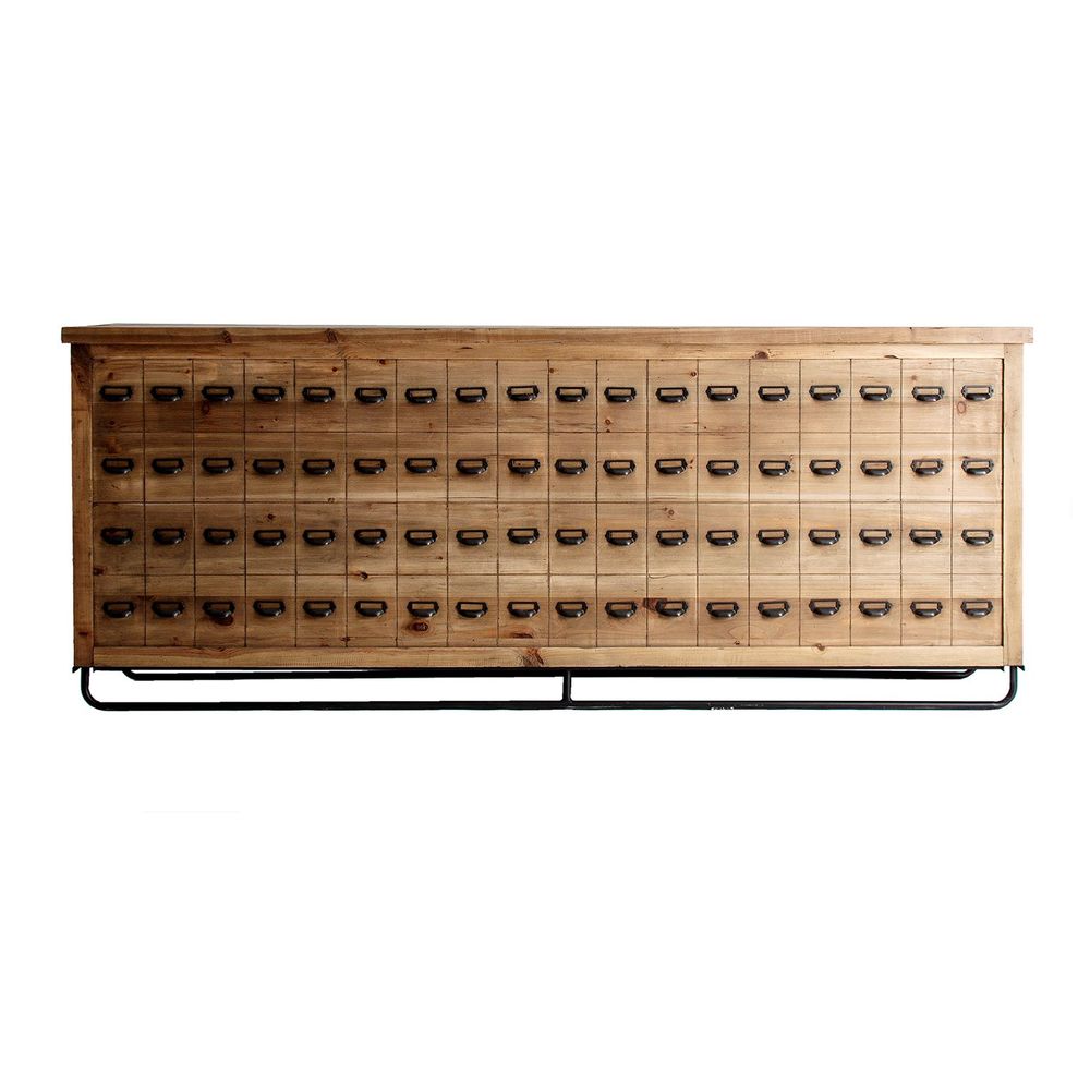 Other tables - Brown recycled pine wood counter 250x73x103 cm - VICAL