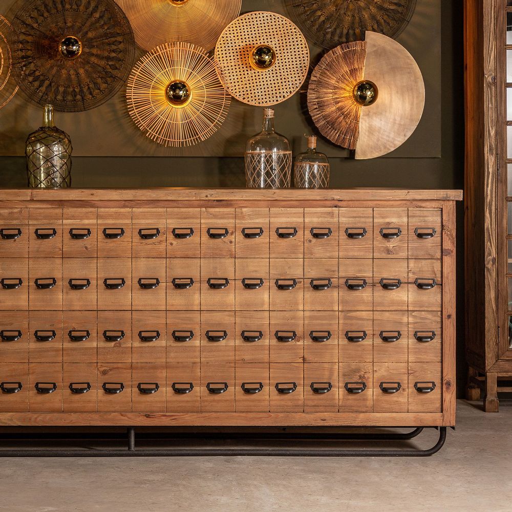 Other tables - Brown recycled pine wood counter 250x73x103 cm - VICAL