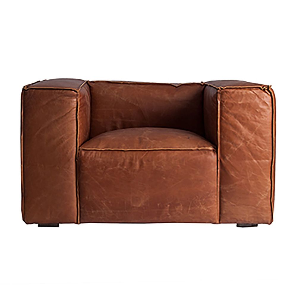 Fauteuils - Fauteuil en bois de sapin marron 118x98x68 cm - VICAL